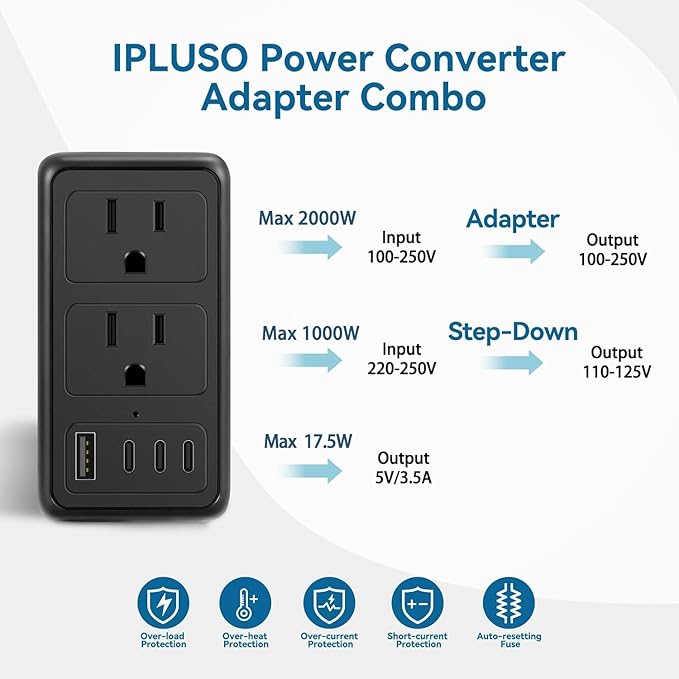 Upgraded 2000W 220V to 110V Voltage Converter US to Europe, Power Converter - Image 6