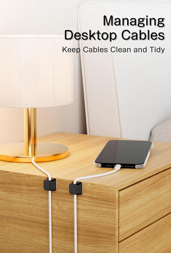 Viaky 8 Pack Magnetic Cable Clips, Large Size Under Desk Cable Management - Image 7