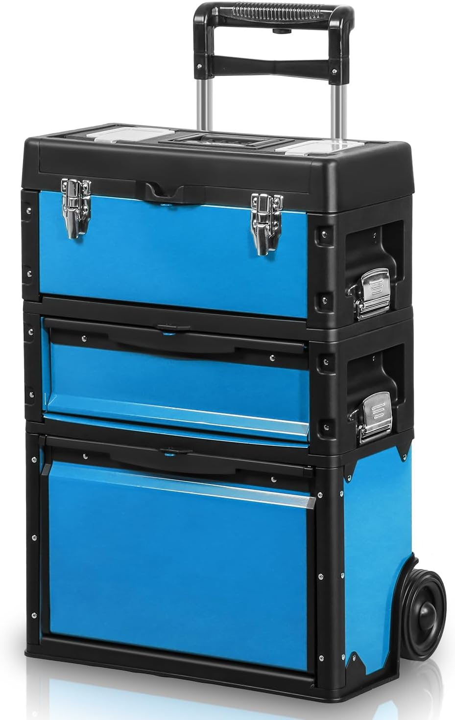 auto dynasty 3-tier rolling trolley tool box stackable, main product view