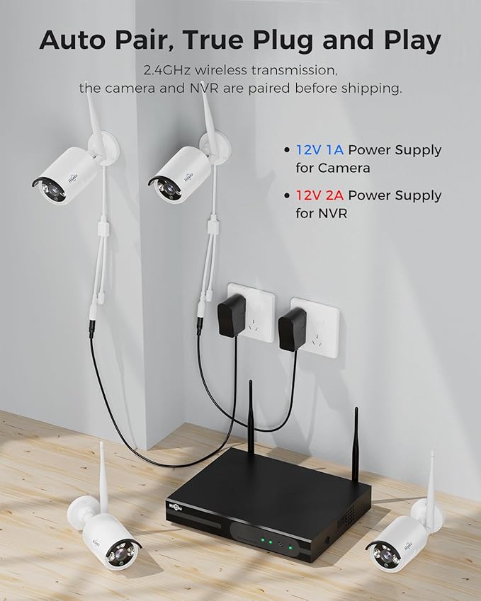 Hiseeu 100ft WiFi Pro Security Camera System, 16CH 4K NVR Kit, Wired Plug-in - Image 4