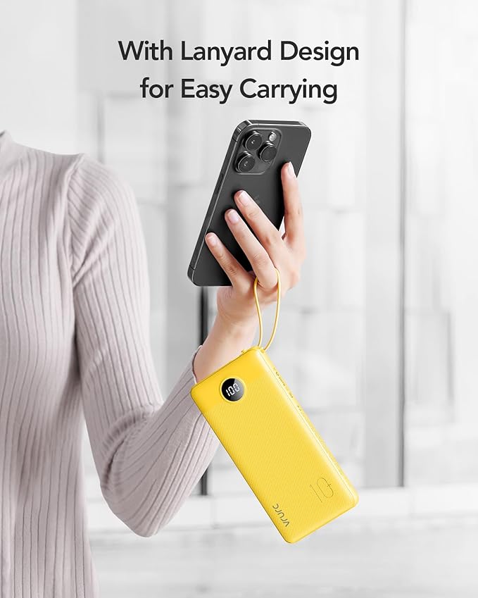 VRURC Portable Charger with Built-in Cables, 10000mAh LED Display USB C Power - Image 8