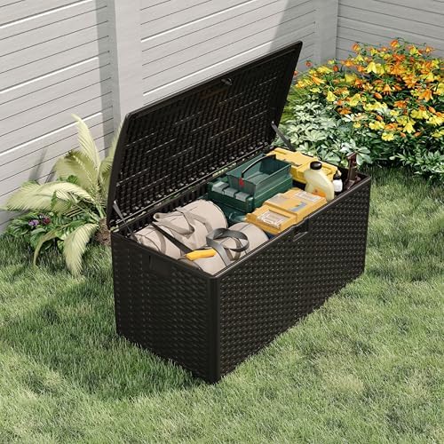 garvee 73 gallon waterproof large resin deck box, package contents