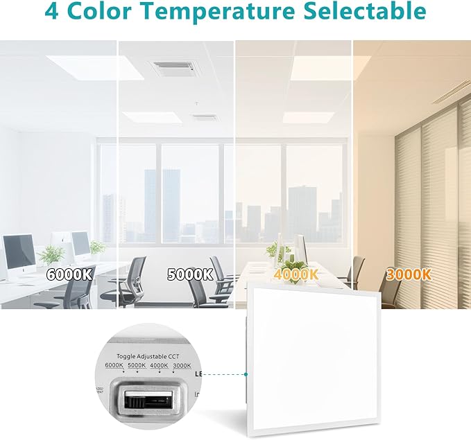 VocgoUU 2x2 LED Flat Panel Light, 4 Pack, Selectable 30W/40W/50W, - Image 2