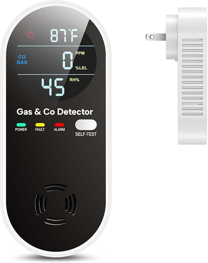 NICGOL 4 in 1 Upgraded Natural Gas Leak Detector and Carbon Monoxide Detectors by NICGOLDetectorsforHomeSafe