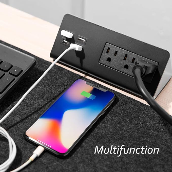 Emerising 2-Pack Desk Edge Mount Power Strips - Image 4
