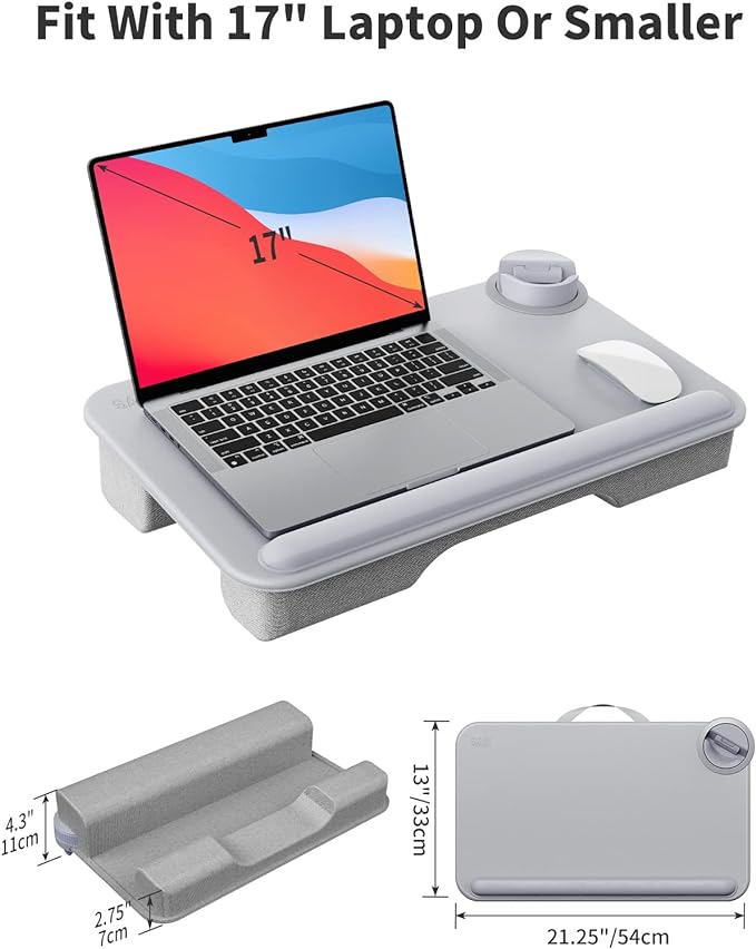 SAIJI Laptop Lap Desk for Bed—Fits Up to 17" Laptops & MacBook, Lightweight - Image 6