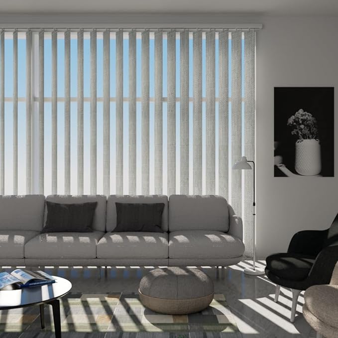 Blindify Motorized Vertical Blinds, 3-Layer Grey - Image 3