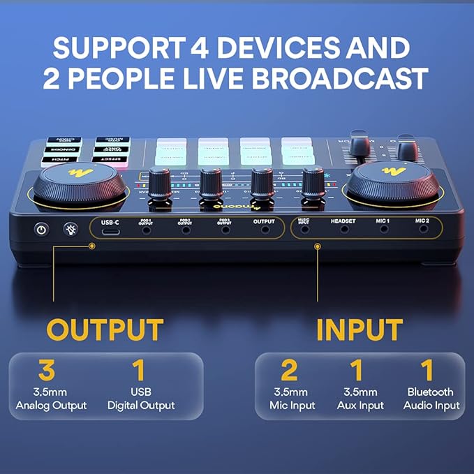 MAONO Podcast Equipment Bundle Audio mixer All-in-One Podcast Production Studio - Image 6
