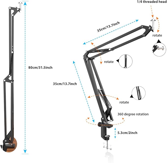 Overhead Tripod for DSLR Cameras, Heavy Duty Camera Desk Mount Stand - Image 6
