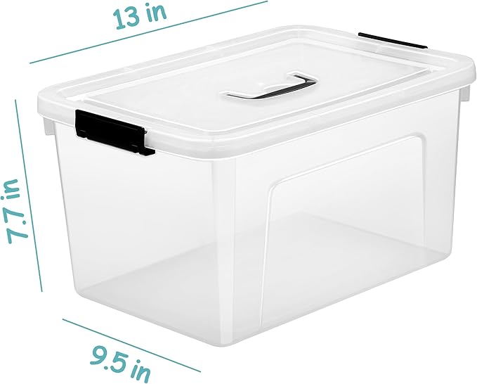 JUJIAJIA Clear Storage Latch Box 12 Quart, Plastic Organizing Box/Bin - Image 2