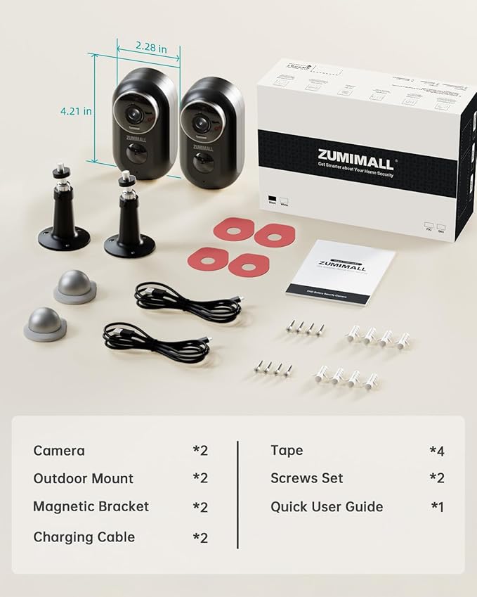 ZUMIMALL Security Cameras Wireless Outdoor, 2 Packs, 2K Cameras - Image 8
