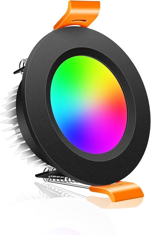 inShareplus 2 Inch Smart Recessed Lighting, WiFi Black LED Downlight 5W 120V by YAMAWIROU