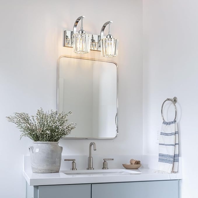FDPBY Modern Bathroom Vanity Light, 2-Light Chrome Wall Sconce - Image 6