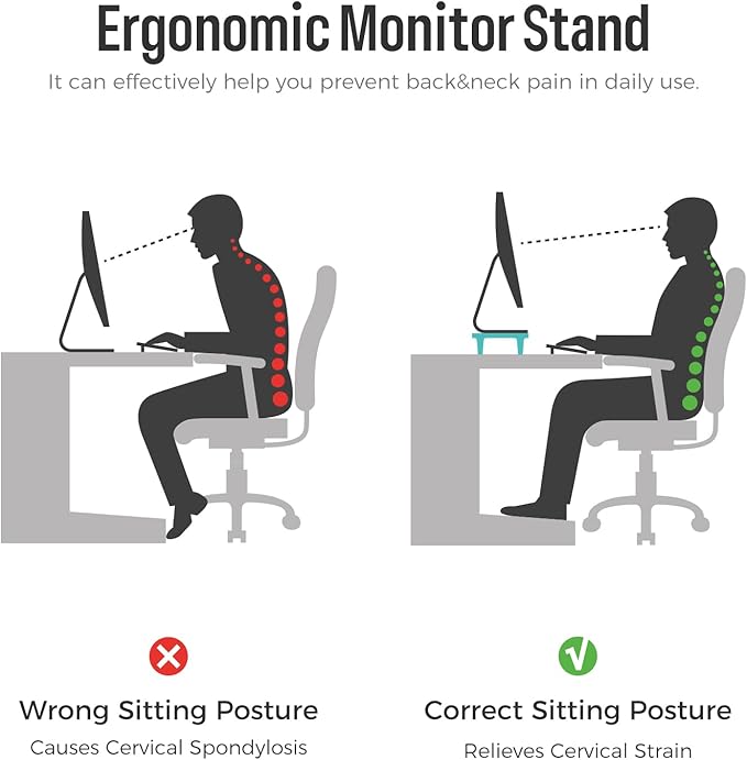 loukin Monitor Stand Riser for Desk, 22.4" x 8.3" Larger Computer Stand for - Image 7