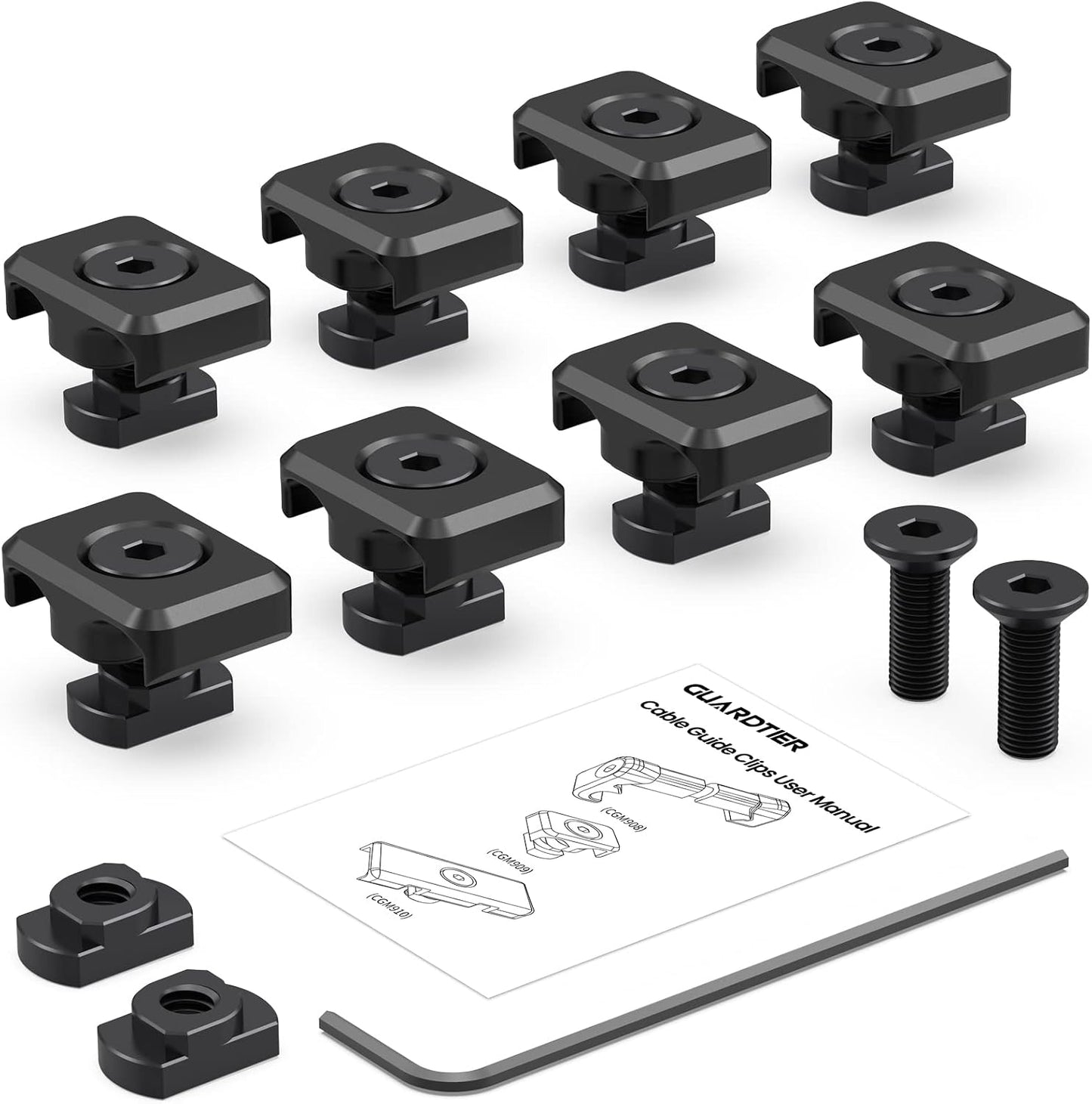 Guardtier CGM909 Pressure Switch Cable Guides Compatible with M-LOK System | Mlok Cable Management, Flashlight Laser Switch Wire Management Clips Mlok Accessories 8 Pack