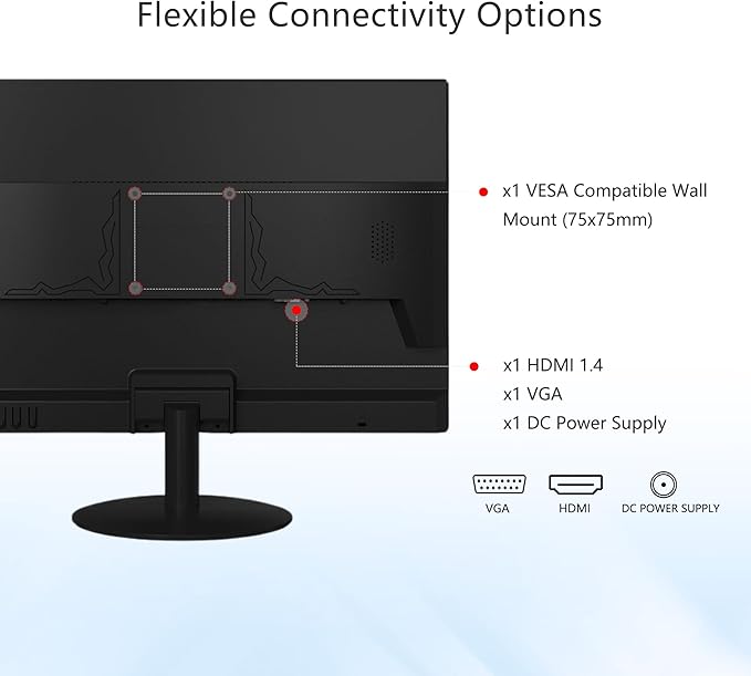 SKitphrati 20" PC Monitor 1600x900 75Hz 5MS HDMI Monitor LED Viewing Angle 95° - Image 5