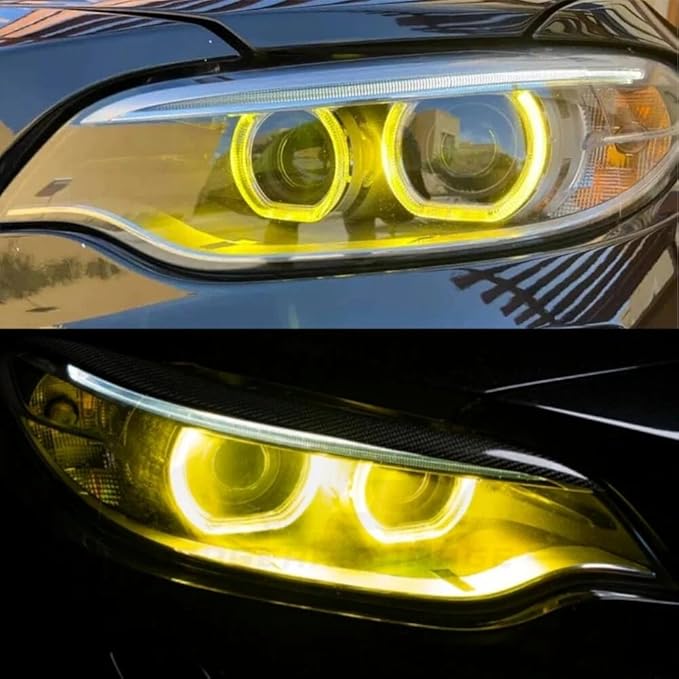 SOCAL-LED LIGHTING Yellow Angel Eye Daytime Running Light DRL Xenon Headlight - Image 7