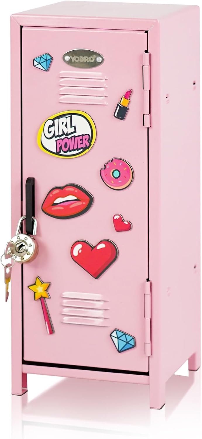 yobro mini locker with lock, 2 keys, 24 shown in use