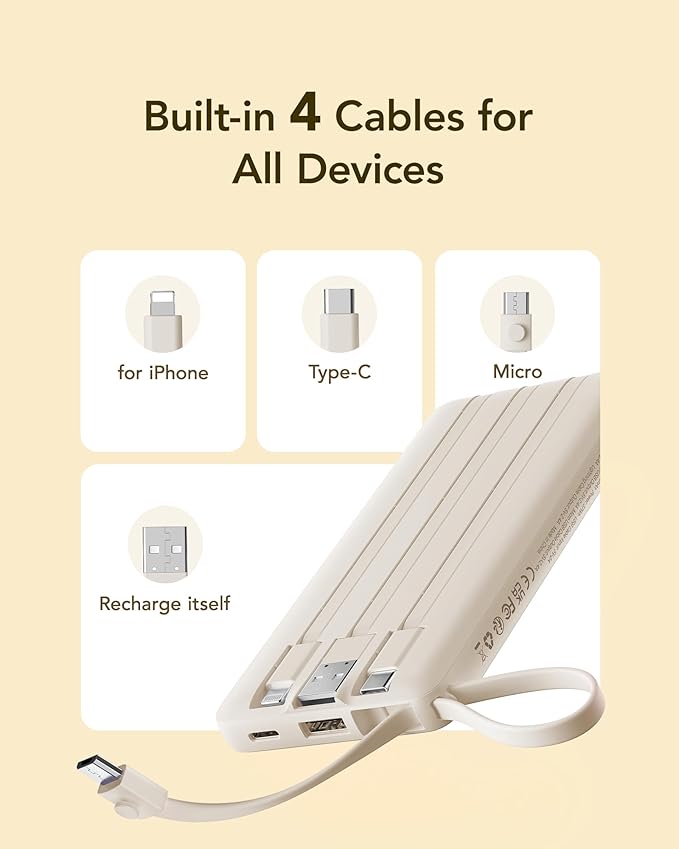 VRURC Portable Charger Power Bank, 10000mAh Travel Essentials Battery Pack - Image 3