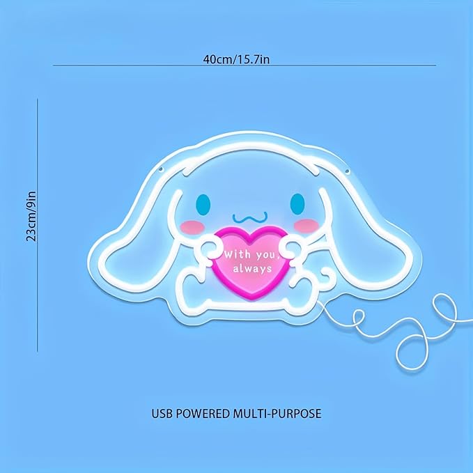 THIIXDAI Cinnamoroll Neon Sign for Room Decor, USB Powered LED Lights - Image 2