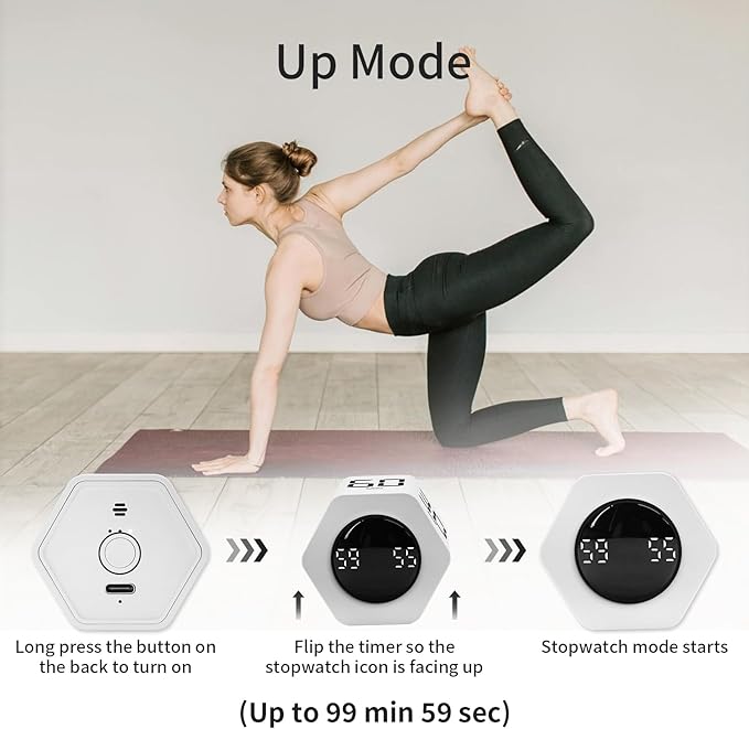 LUCKY TIME Productivity Timer Flip Gravity Sensor Pomodoro Cube Timer Countdown - Image 4