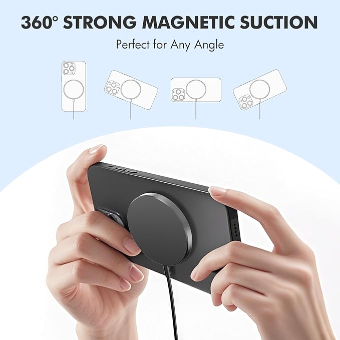 3Pack Magnetic Wireless Charging Pad: 15W Fast Qi Wireless Charger - Image 5