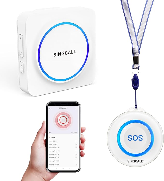 SINGCALL Tuya WiFi SOS Wireless Calling Caregiver Pager System Calling Alert by SINGCALL