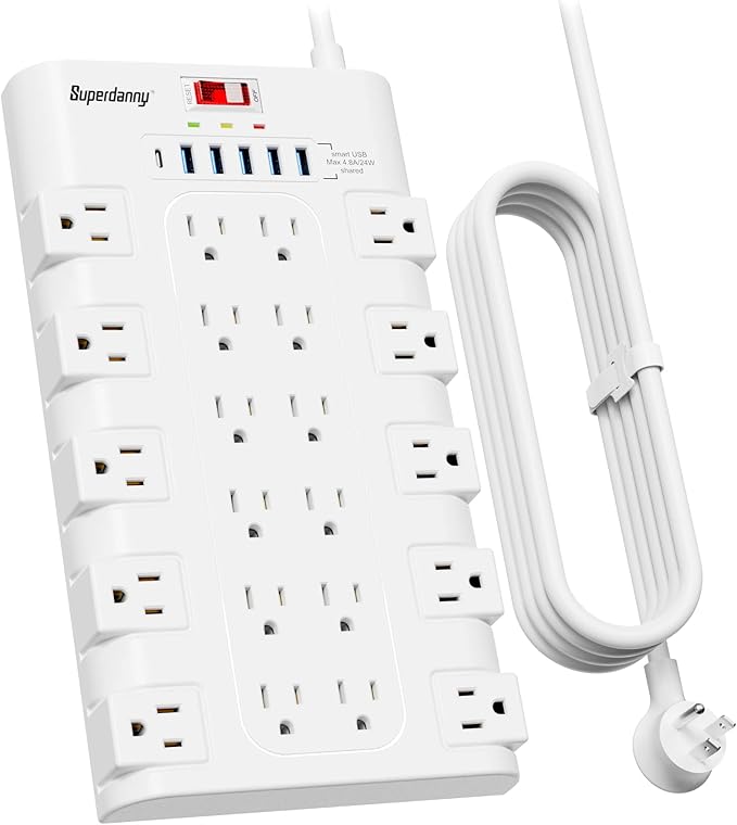 SUPERDANNY Power Strip Surge Protector by SUPERDANNY