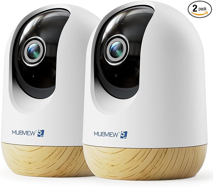 MUBVIEW Pan/Tilt Cameras for Home Security Indoor, 5MP Pet/Cat/Dog Camera by MUBVIEW
