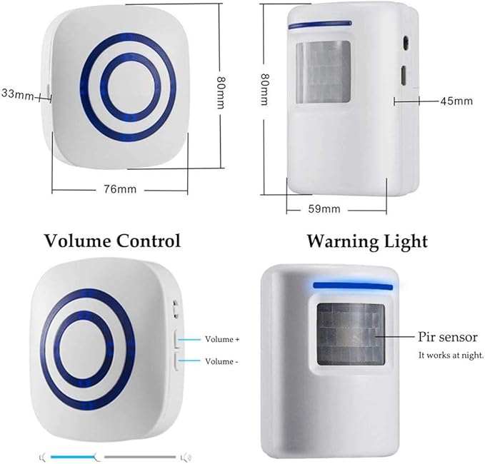 Motion Sensor Door Chime for Business, Outdoor Doorbell Kit Wireless Driveway - Image 2