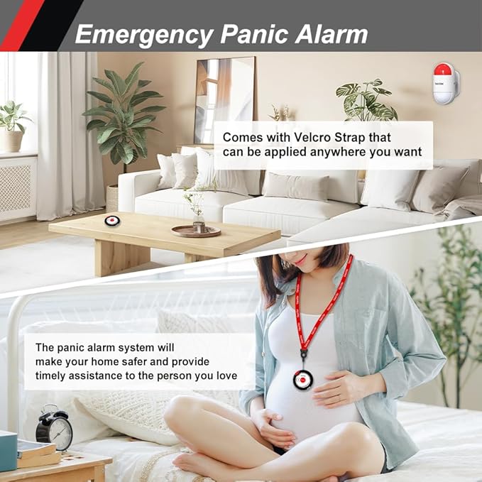 Panic Button Alarm for Security Emergency Remote Panic Alarm Siren for Home - Image 5