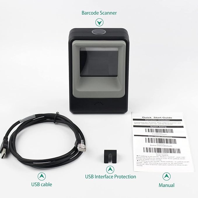 Handsfree 2D 1D Barcode Scanner, Alacrity QR Omnidirectional Desktop Bar Code - Image 7