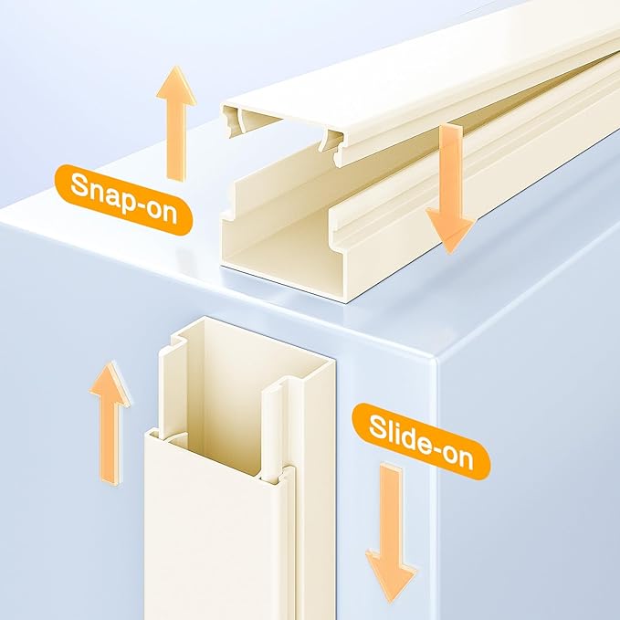 Delamu 157in Cord Hider, Cord Cover Wall Cable Management, Paintable Wire Cover - Image 5
