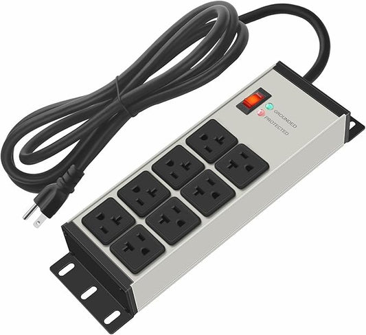 CCCEI Heavy Duty Power Strip Surge Protector 20 AMP, 8 Outlets 12 Gauge by CCCEI
