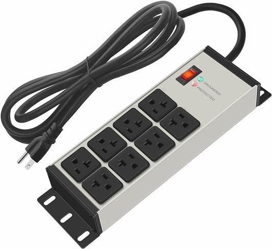 CCCEI Heavy Duty Power Strip Surge Protector 20 AMP, 8 Outlets 12 Gauge by CCCEI