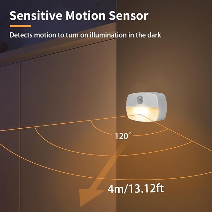 ZISUYU Motion Sensor Light Indoor Led Night Light Stick on Nightlight Battery - Image 2