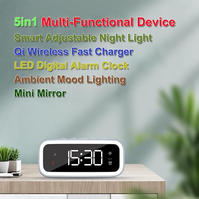 AYI 4in1 Smart Wireless Charging Alarm Clock - Image 7