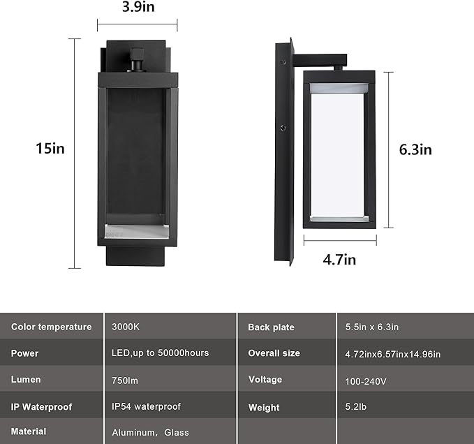 Modern Outdoor Light Fixtures Dusk to Dawn Outdoor Lighting, Porch Light - Image 6