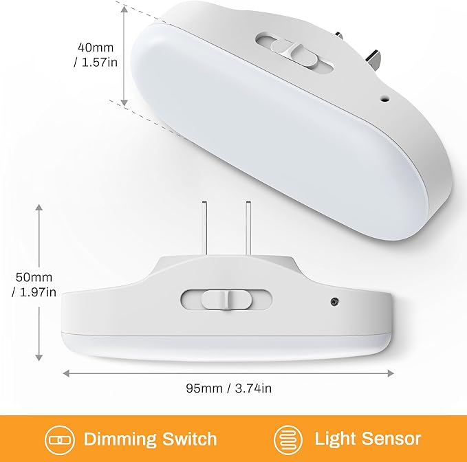 DORESshop Amber Night Light, Auto On/Off, 0-100 LM Adjustable Brightness - Image 2