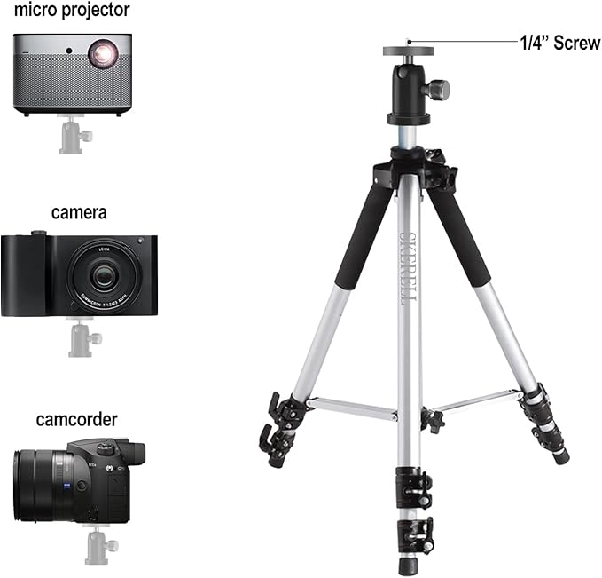SKERELL Projector Stand Tripod Adjustable: Universal Laptop Standing Height - Image 3