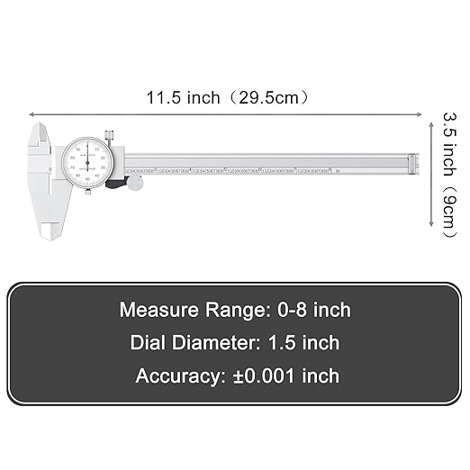 HDLNKAK Dial Caliper Shockproof Dial Caliper Precision Caliper - Image 5