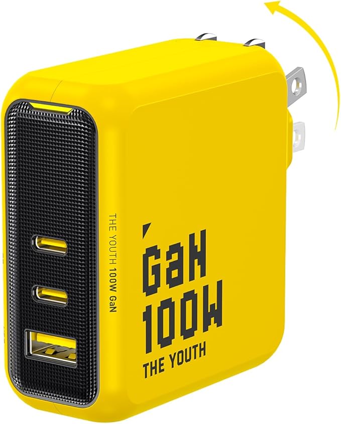 AOHI Youth 100W GaN USB C Wall Charger, 3-Port Laptop Fast Charger Type C Power by AOHI