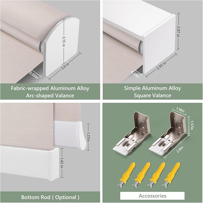ZSHINE Motorized Blackout Roller Blinds Customize Width Remote Control Wireless - Image 5