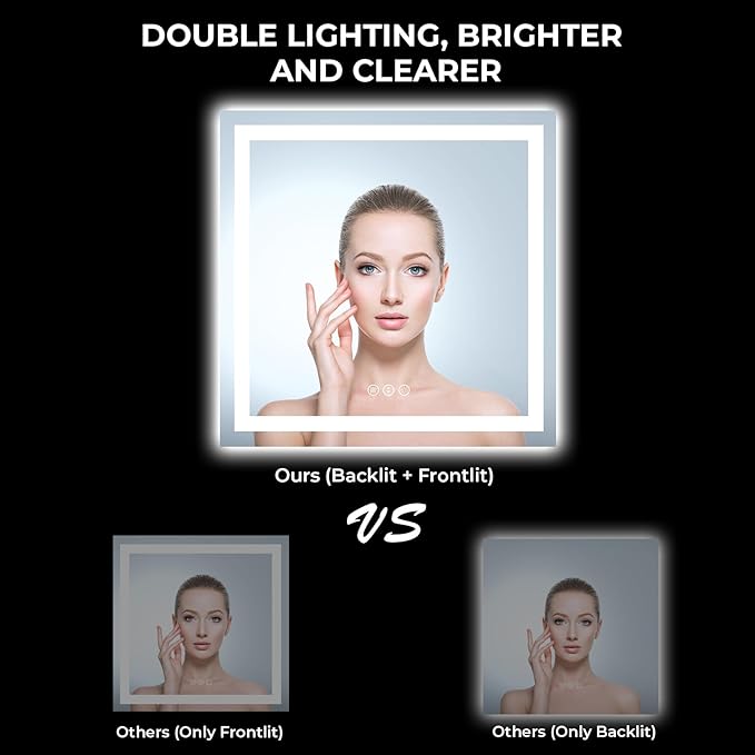 YEELAIT 36x36 Inch LED Bathroom Mirror - Image 3