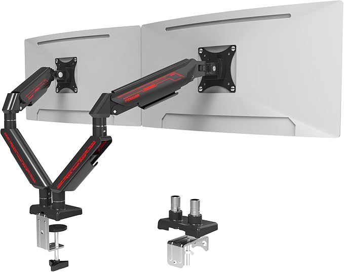 Fydeamer Dual Monitor Arm for 17-35" Screens up to 24.2 lbs, Ergonomic Gas by Fydeamer