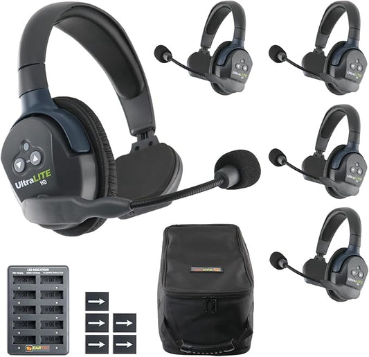 Eartec UL5S Ultralite-HD 5-Person Full Duplex Wireless Intercom Headset by Eartec