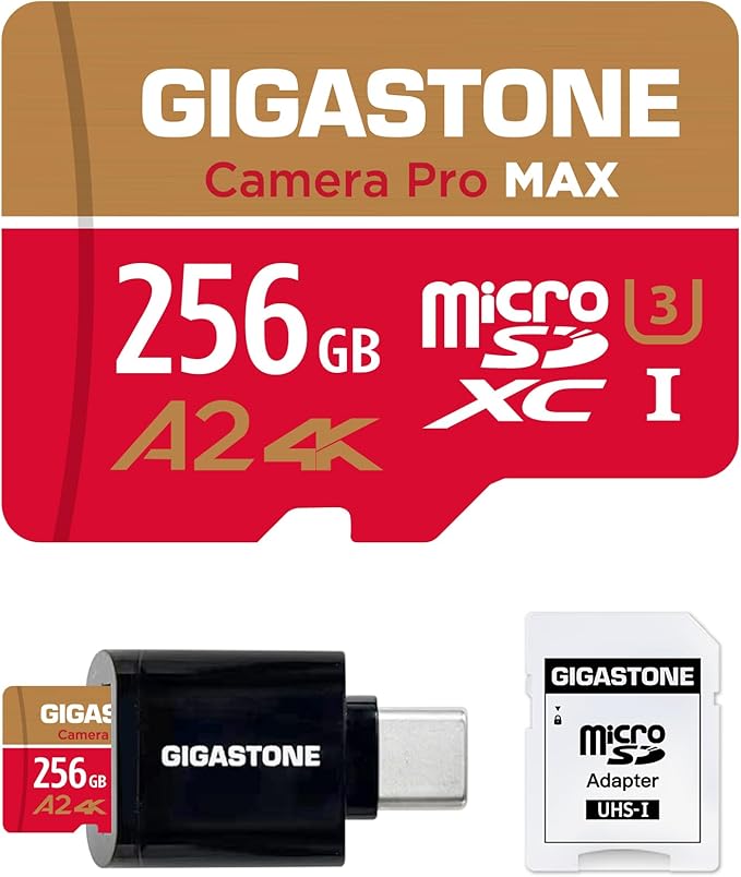 【5-Years Data Recovery】 GIGASTONE 256GB Micro SD Card by Gigastone