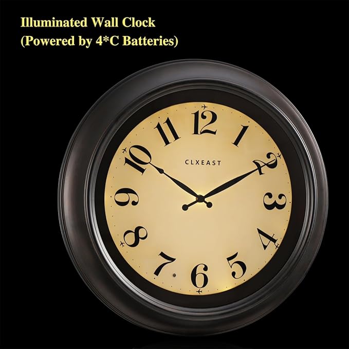 CLXEAST 18 Inch Large Illuminated Wall Clock - Image 5