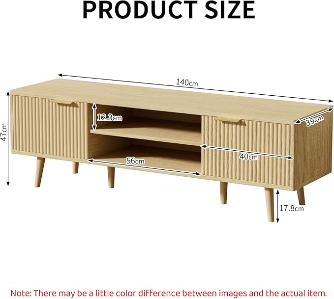 YLGJ&TIDY Modern Wood TV Stand Up to 60'', Universal Entertainment Center - Image 3