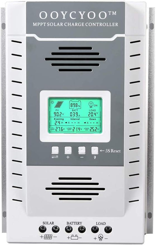OOYCYOO MPPT Charge Controller 100 amp 12V/24V Auto, 100A Solar Panel Charge by OOYCYOO